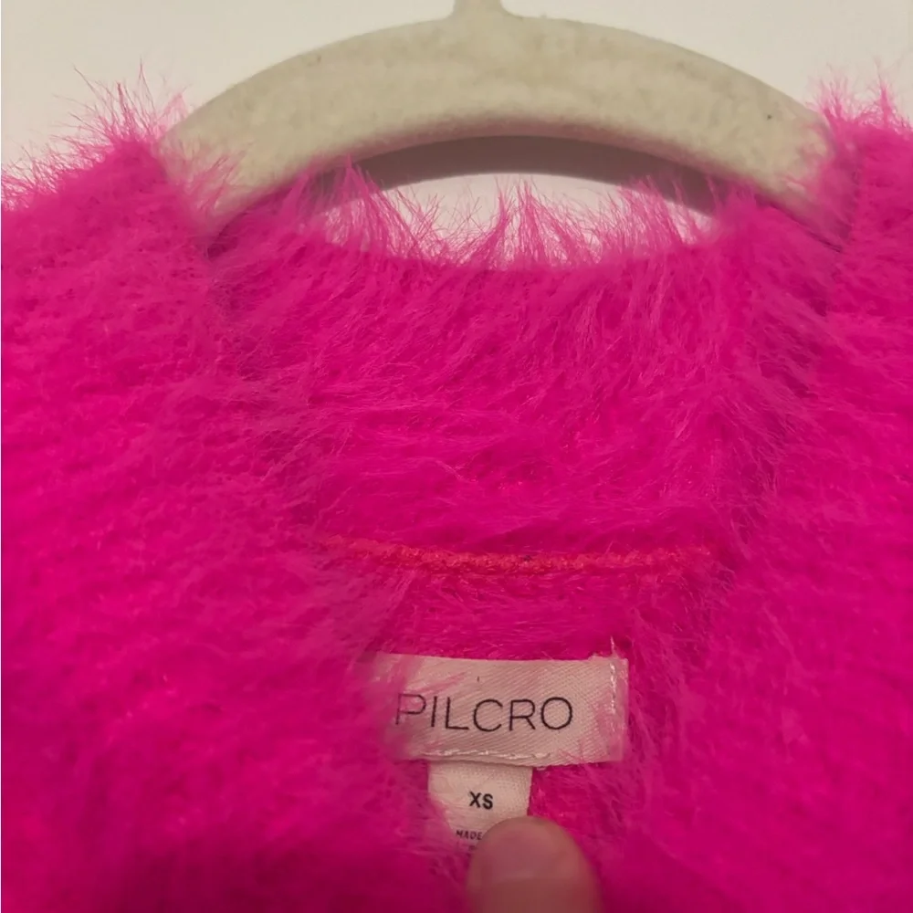 Pilcro Anthropologie Hot Pink Fuzzy Sweater - Picture 2 of 3